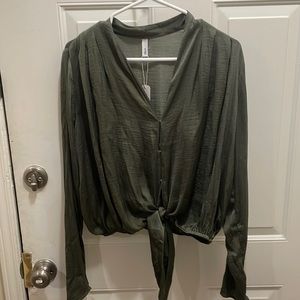 Glam Blouse - Hunter Green NWT